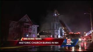 Fire burns historic church