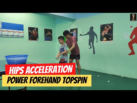 Table Tennis Forehand Topspin tutorial - Best hips acceleration for powerful shots
