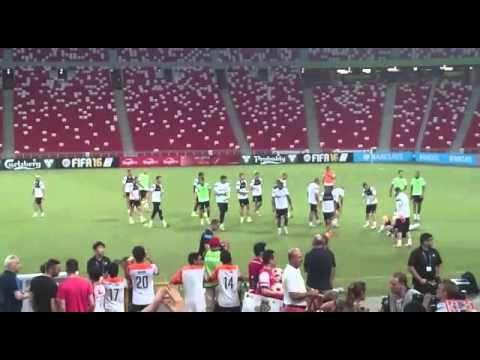 Stoke fans cheer on players