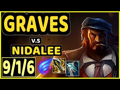 CANYON (GRAVES) vs NIDALEE - 9/1/6 KDA JUNGLE GAMEPLAY - KR Ranked MASTER