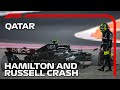 Hamilton and Russell Crash on Opening Lap | 2023 Qatar Grand Prix