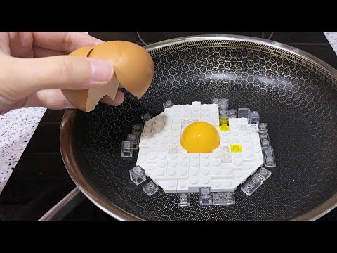 딱딱한 아침식사 / 레고 샌드위치 - 스톱모션 요리 & ASMR