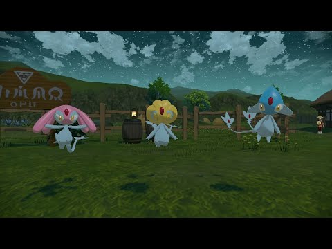 Lake Trio (Nature Hunting) in Pokémon Legends Arceus ✦ Mesprit, Azelf and Uxie.