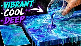 Ocean Themed Acrylic Pour Canvas || Fun Kids Painting || DecoArt Acrylic Pour