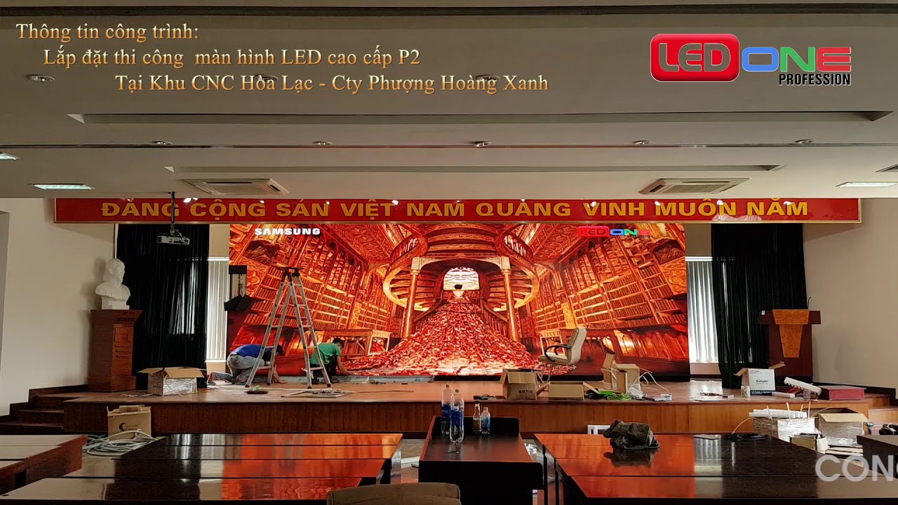 Khu Công Nghệ Cao Hòa Lạc | Ledone thi công dự án thầu 350inch màn hình Led GOB P2 phòng Hội trường