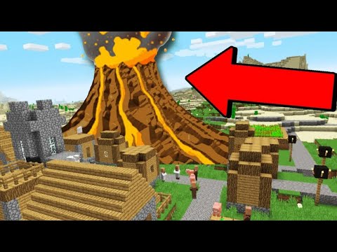 ПОЧЕМУ В НАШЕЙ ДЕРЕВЕ ЖИТЕЛЕЙ ПРОИЗОШЛО ИЗВЕРЖЕНИЕ ВУЛКАНА ? В МАЙНКРАФТЕ ПЕ 100% ТРОЛЛИНГ ЛОВУШКА