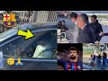 Gerard Pique emotional last Barcelona training arrival after announcing retirement as Xavi, Laporta