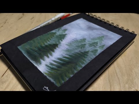 Painting a Misty Forest Scene | Acrylic Art Process