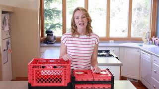 BIGANT Heavy Duty Collapsible and Stackable Plastic Milk Crates