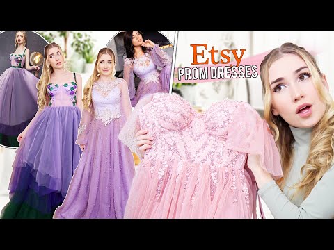 TRYING ON ETSY PROM DRESSES !! * most beautiful...