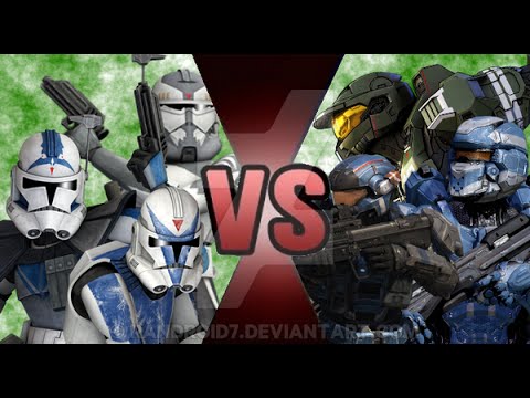 clone troopers vs halo spartans!!