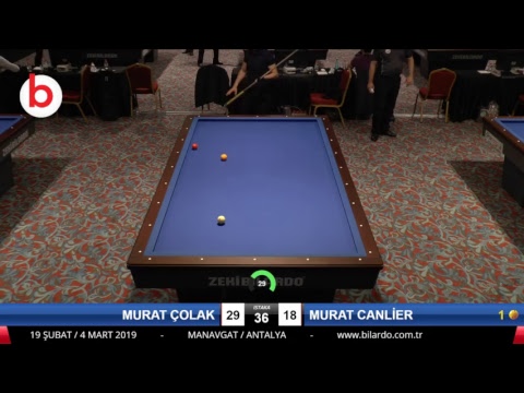 MURAT ÇOLAK & MURAT CANLİER Bilardo Maçı - 2019 TÜRKİYE KUPASI 1. ETAP ERKEKLER-1.TUR