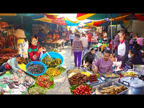 Amazing Cambodian Routine Foods @ The Market - Food Tour @ Boeng Tompun Market