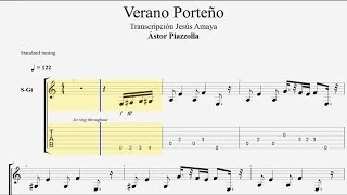 Tablatura Piazzolla Guitarra: Verano Porteño - Jesús Amaya...