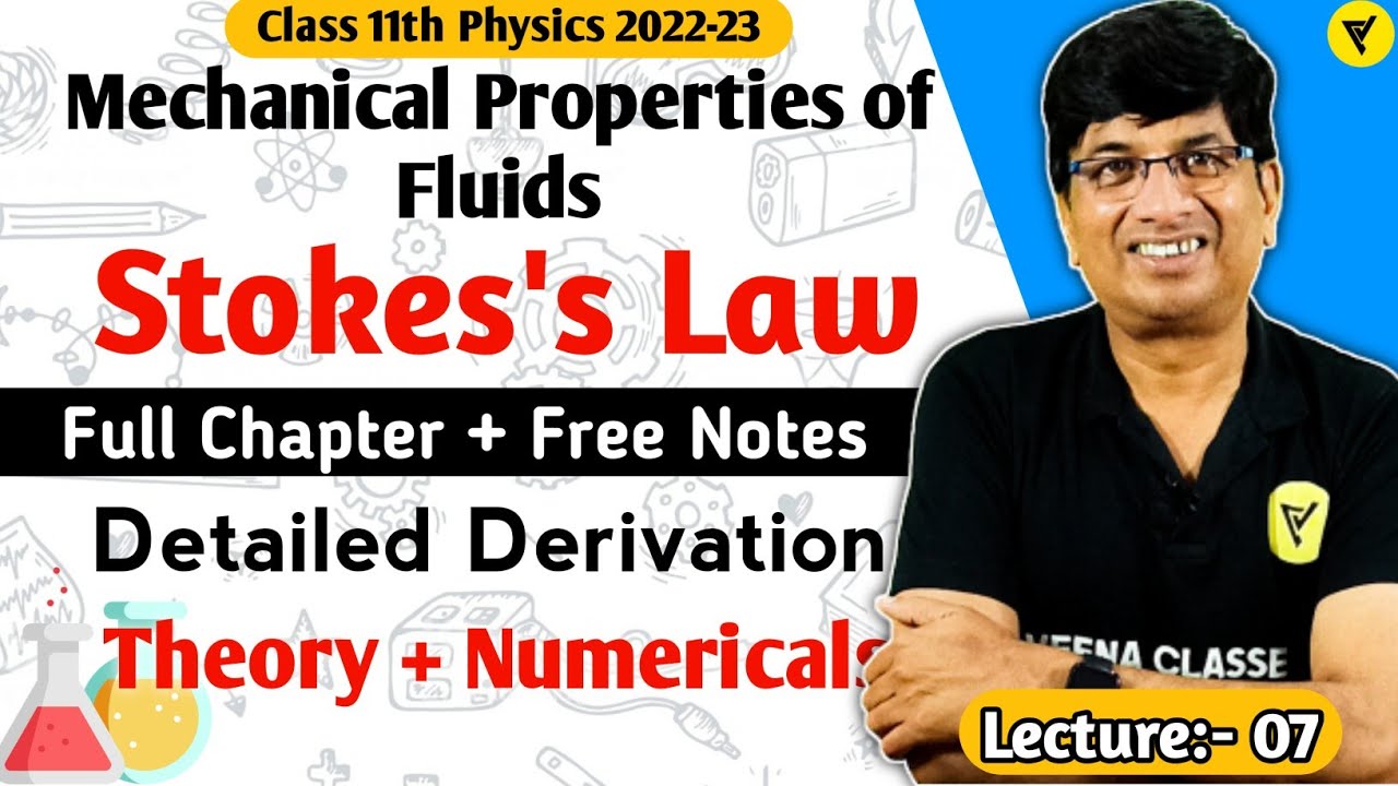Stokes Law with Detailed Derivation || Mechanical Properties of Fluids || Term 2 || Class 11 Physics