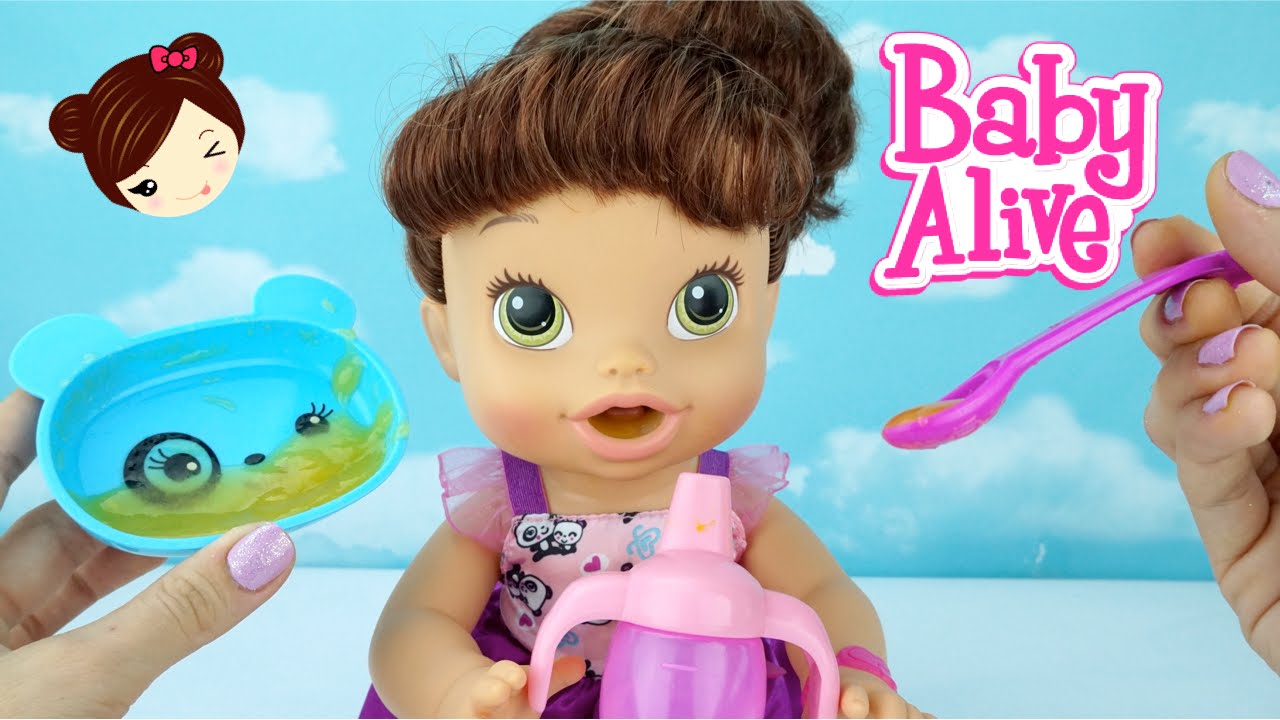 Bebe Alive Come Papilla Hace Pipi y Popo en pañal - Baby Alive Hora de Comer