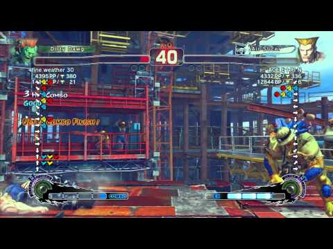 SSF4 AE: fine weather 30 (Blanka) vs ACE E I RI N (Guile) - Ranked Match (720p HD)