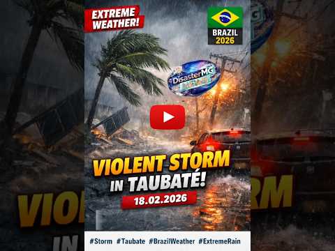 BRAZIL WEATHER ALERT 🚨 Powerful Winds & Torrential Rain in Taubaté #Taubate