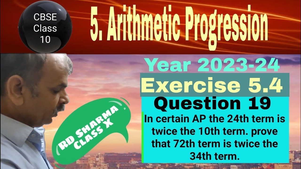 Watch video In certain AP the 24th term is twice the 10th term. Prove that 72th term is twice the 34th term. Now In certain AP the 24th term is twice the 10th term. Prove that 72th term is twice the 34th term.