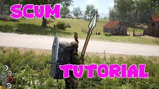 SCUM TUTORIAL,GUIDE HOW TO KILL ZOMBIES BEST WAY USING MELEE WEAPONS FOR BEGINNERS