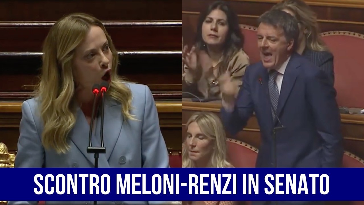 SCONTRO TOTALE TRA GIORGIA MELONI E MATTEO RENZI IN SENATO