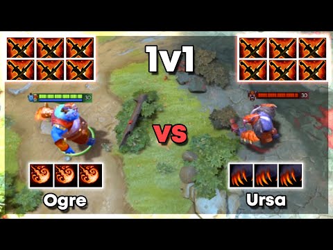 6x Sange and Yasha Ogre vs 6x Sange and Yasha Ursa - Dota 2 1v1