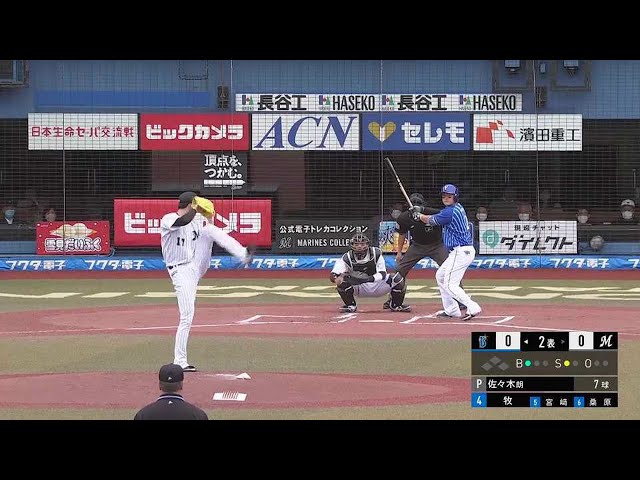 【2回表】マリーンズ・佐々木朗希がベイスターズ・牧秀悟に先制ホームランを浴びる... 2022年6月11日 千葉ロッテマリーンズ 対 横浜DeNAベイスターズ