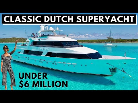 $ 5.9M 1986 125 '38m HEESEN Sea Axis CLASSIC SUPERYACHT WALKTHROUGH & SPECS / Charter Motoryacht