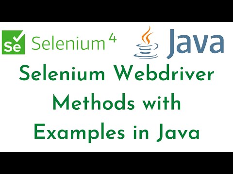 Selenium Webdriver Methods With Examples In Java Selenium Webdriver Commands Selenium Tutorials