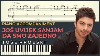 JOS UVIJEK SANJAM DA SMO ZAJEDNO – Tose Proeski | Piano Karaoke Cover &amp; Tekst + NOTE za klavir
