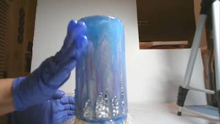 How to Embellish Vase with Crushed Mirror and Resin - #YT100Challenge