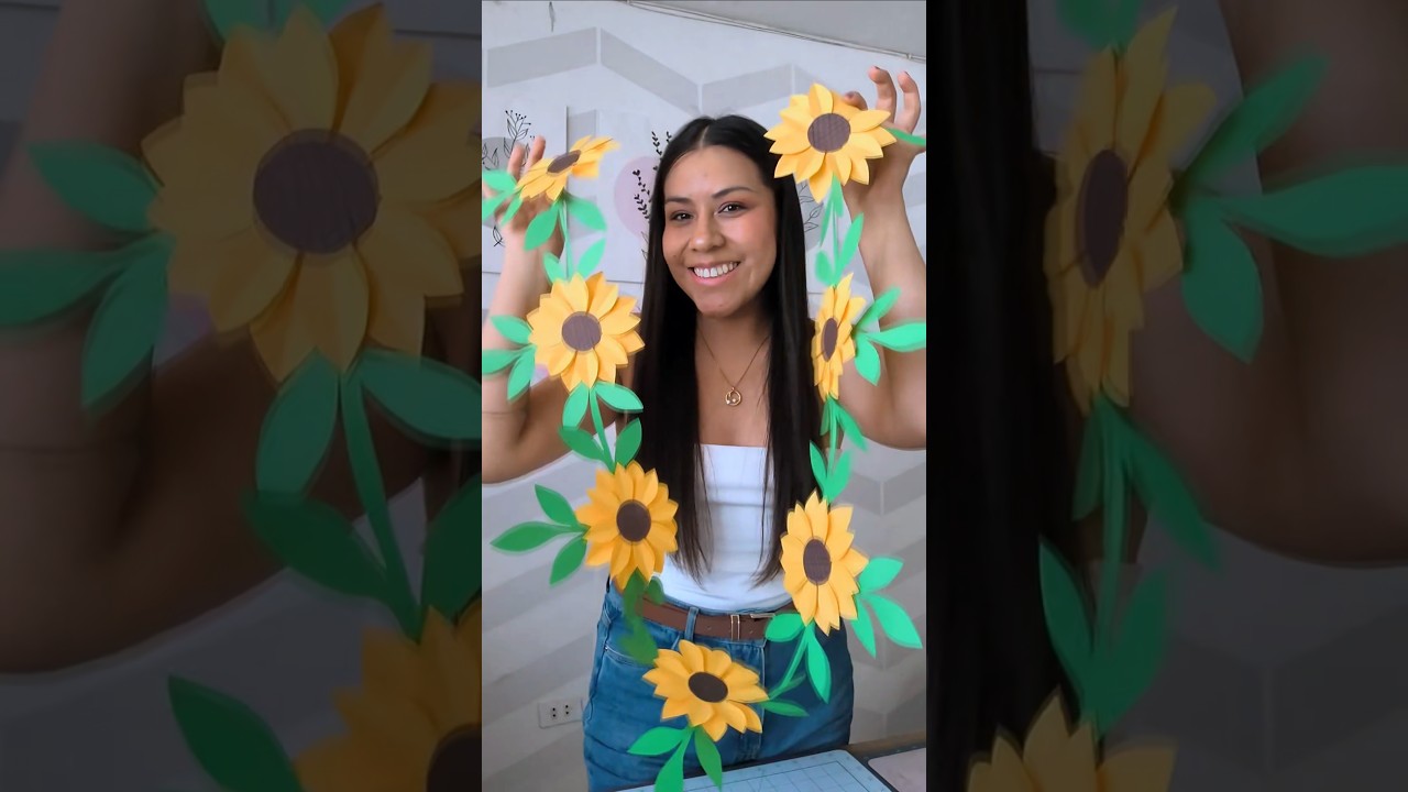 Sunflower Garland🌻 made of paper #decoration #crafts #yellowflowers