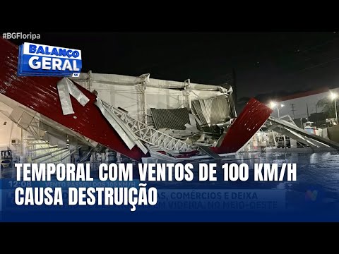 Temporal violento provoca estragos em Videira, no Meio-Oeste catarinense