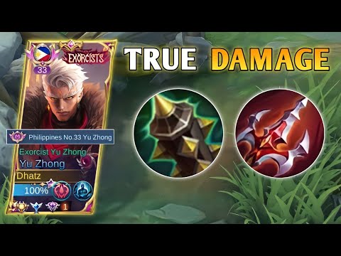 UNDERRATED TRUE DAMAGE BUILD BUT CAN SUSTAIN MORE HEAL! | YU ZHONG SKILL COMBO - MLBB