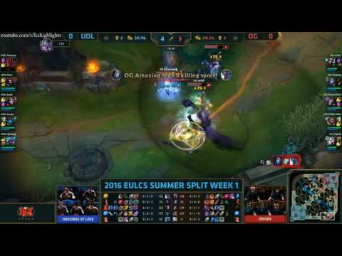 EU LCS Week 1 Summer 2016 UOL vs OG Highlights   UNICORNS OF LOVE vs ORIGEN Game 1