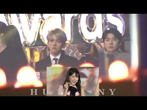 171202 EXO(엑소) reaction to GFRIEND(여자친구) - Love Whisper @Melon Music Awards 2017