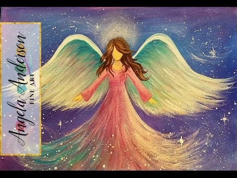 ANGEL Acrylic Painting Easy Step by Step Beginner Tutorial LIVE