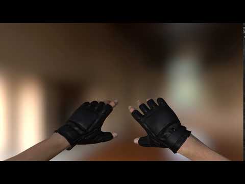 Tactical leather gloves - 3D model
