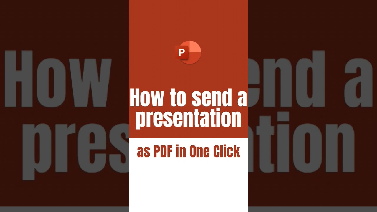 PowerPoint: How to send a presentation as PDF in one click #shorts PowerPoint: How to send a presentation as PDF in one click #shorts