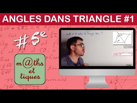 Calculer un angle dans un triangle (1) - Cinquième