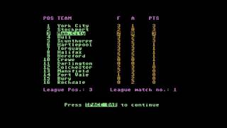 Football Manager - C64 Commodore 64 game playthrough with commentary