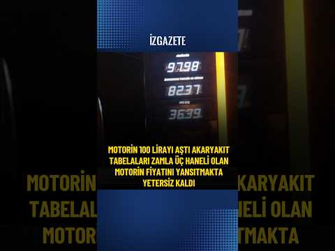 Motorin 100 TL'yi aştı tabelalar zamla üç haneli motorinfiyatını yansıtmakta yetersiz kaldı#motorin