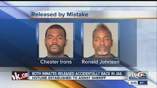 Two mistakenly released Marion Co. inmates returned to jail