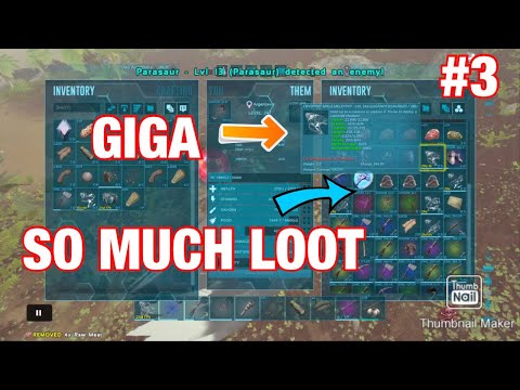 CRYO GIGA! PURLOVIA HUNTING LOOT!  - Ark official solo smalltribes pvp ps4 -