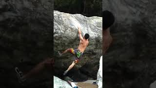 Video thumbnail of 龍神の雨, 三段 (7c+). 御手洗 (Mitarai)