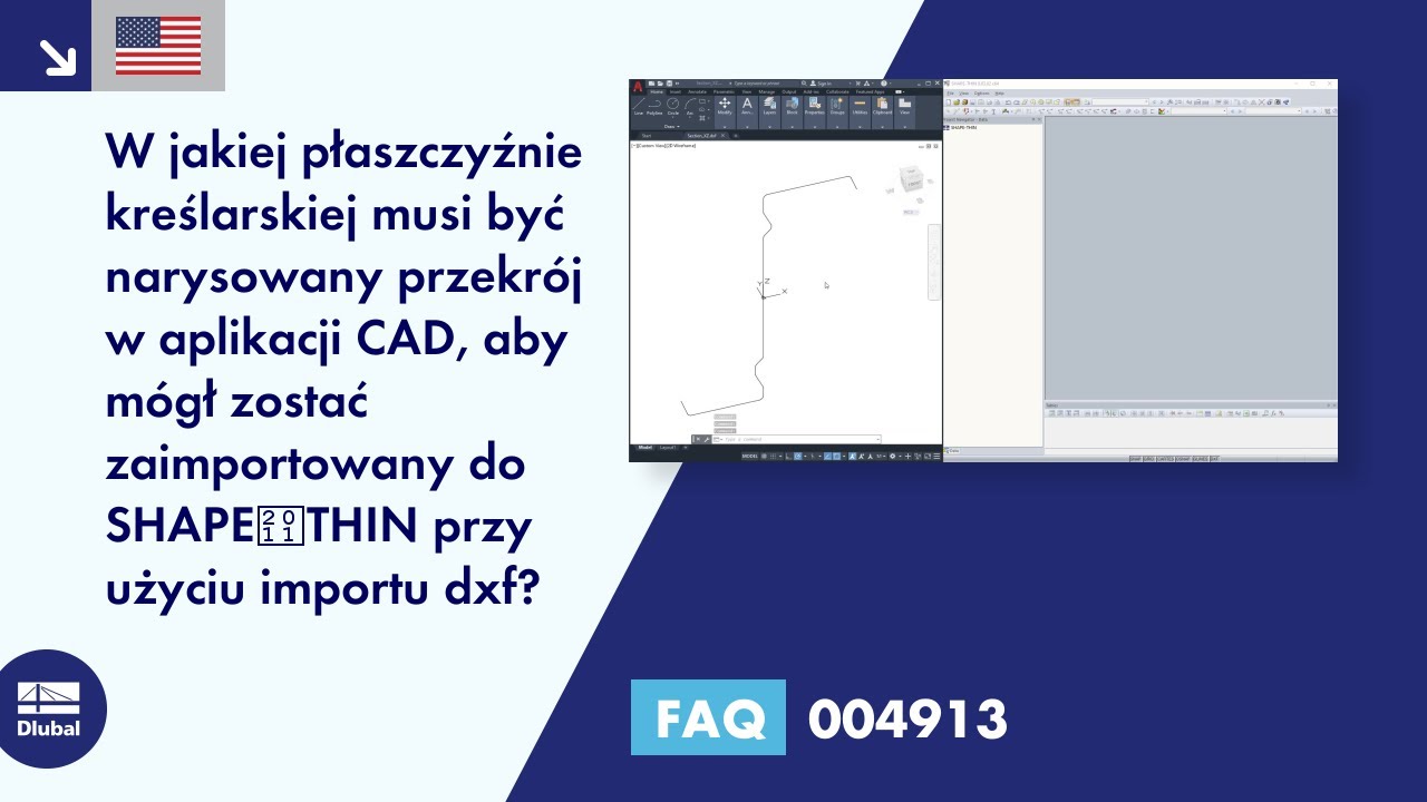 FAQ 004913 | W której płaszczyźnie rysunkowej należy narysować przekrój w aplikacji CAD, aby ...