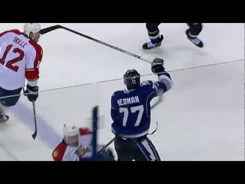Victor Hedman cranks Sean Bergenheim [HD]