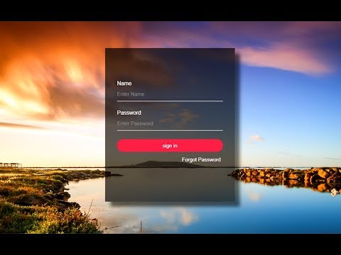 Transparent Login Form with HTML & CSS | How To Create Login Form | Make Sign In Form Design