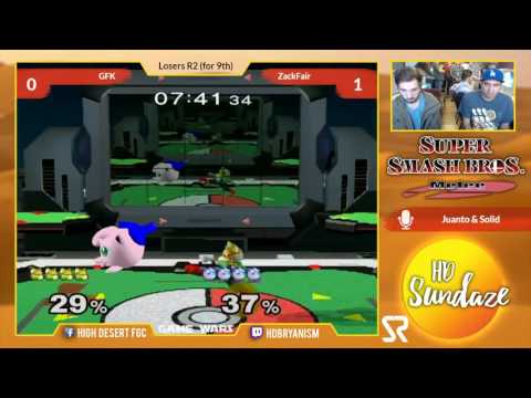 HDS&GW - GFK (Fox) vs. ZackFair (Jigglypuff) - SSBM Losers R2 - Smash Melee