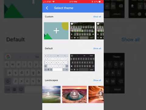 Settings in Gboard including how to change the theme